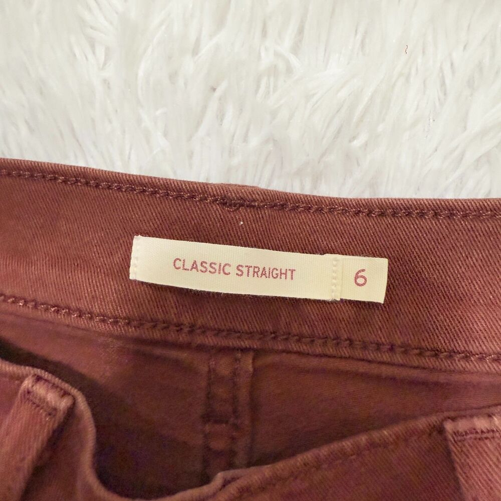 Women Levi's Classic Straight Leg Jeans Mid Rise in Rusty Brown Size 6 - Picture 10 of 10